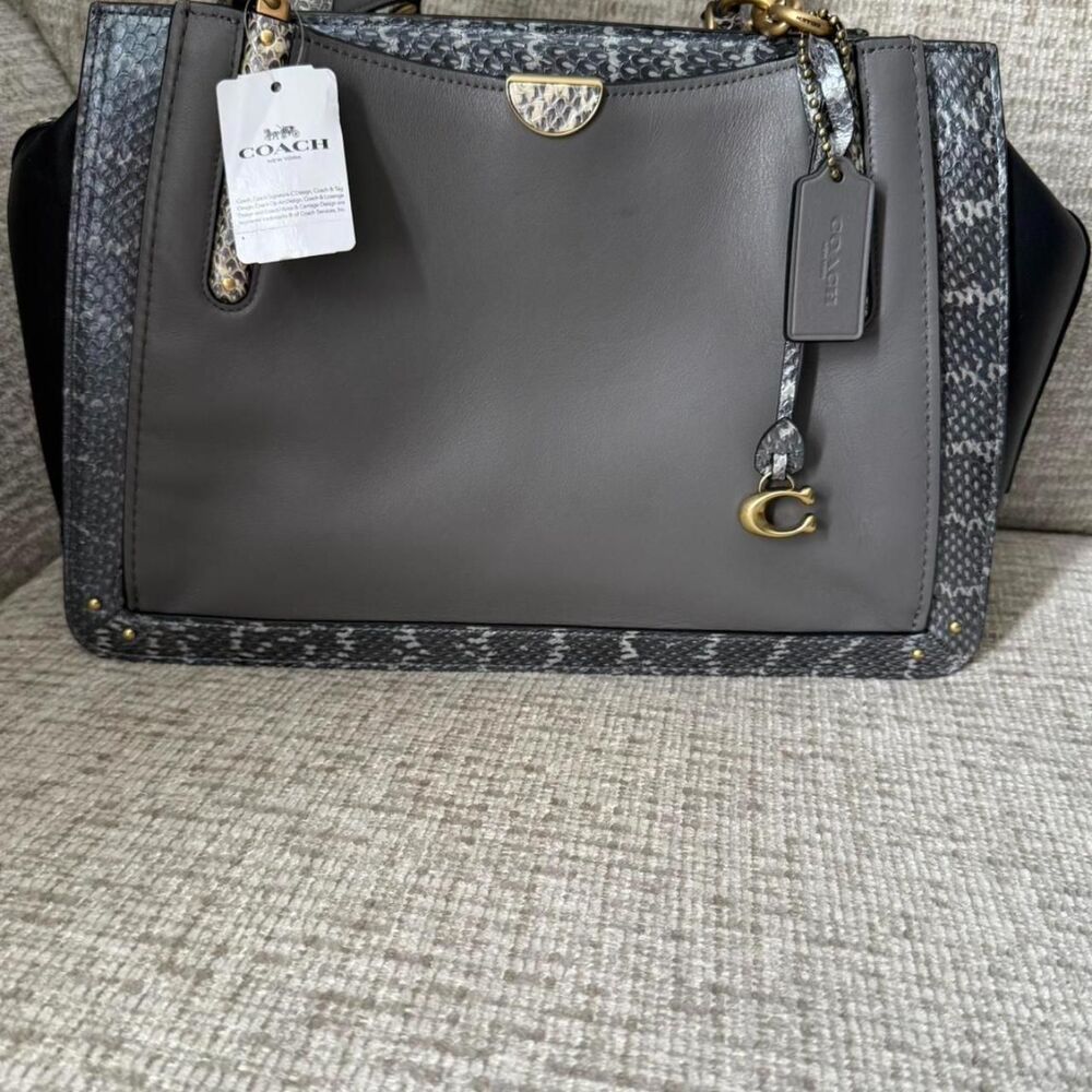 Coach Women's Grey and Black Bag
